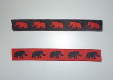 Olifantenband 16mm (50 m), Rood-Zwart